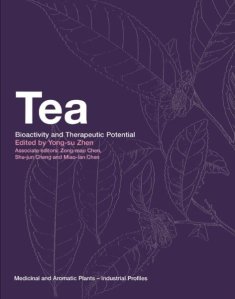 A purple book titled: Tea: Bioactivity and Therapeutic Potential